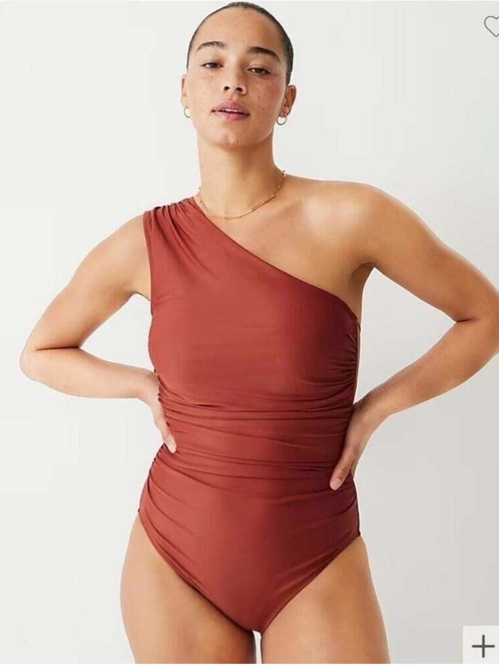 NWT J.Crew ruched one shoulder swimsuit, size 12